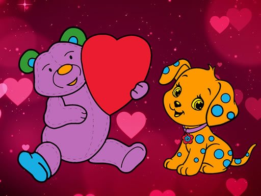 Valentine Pets Coloring